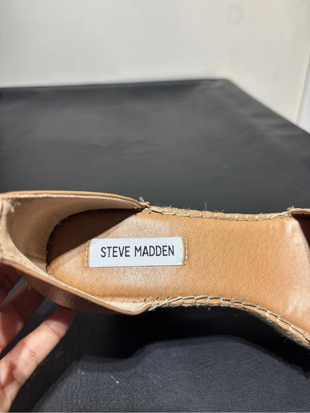 Steve Madden Tan Studded Espadrille Wedge Sandals